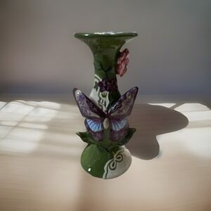 Butterfly Bud Vase Tracy Porter Porcelain Green Purple Hand Painted Review Pics